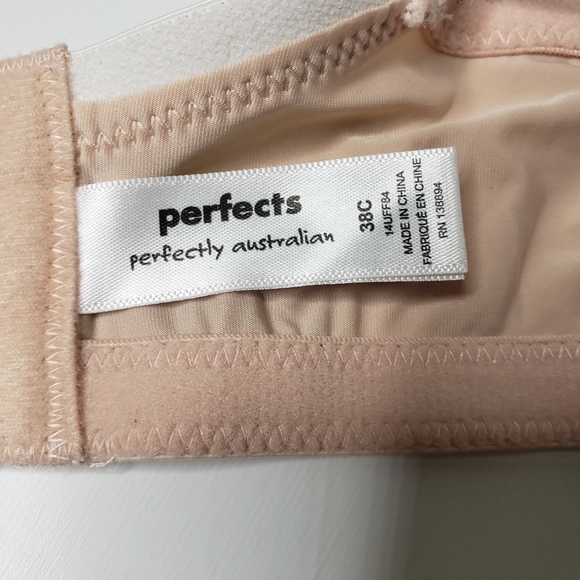 Perfects Perfectly Australian Balconette Padded Underwire Lace Sparkles Bra 38 C - Picture 8 of 13